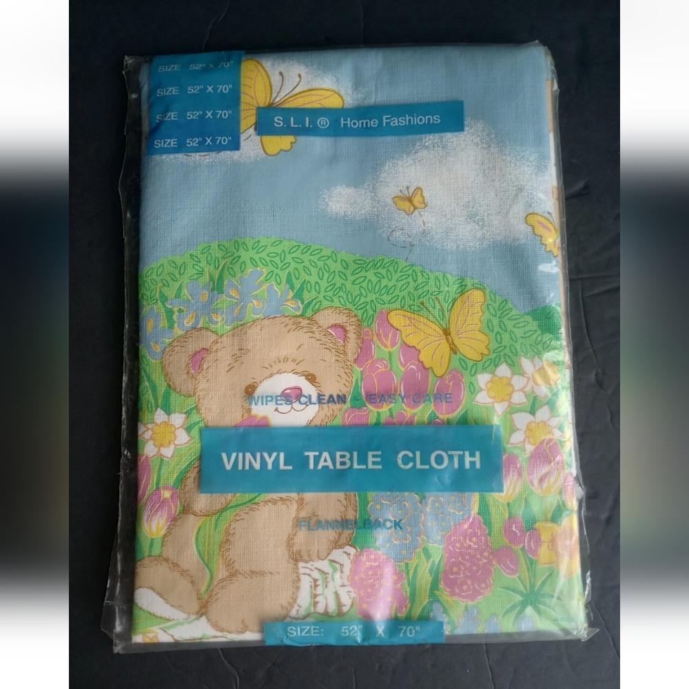 S.L.I fashions Vinyl Flannel Back Tablecloth 52"X72" Oblong